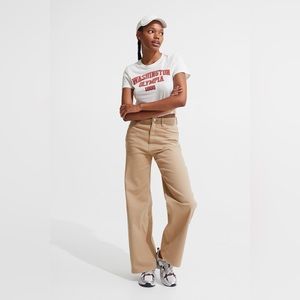 H&M Khaki Twill Relaxed Fit Pants Size 8